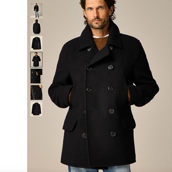NWT J. Crew Men's Peacoat Wool Blend with PrimaLoft Black Size XL - Picture 1 of 12